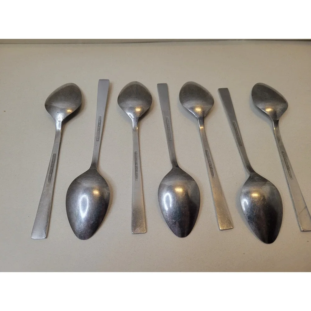 Interpur Cortina Stainless Steel Teaspoons Japan Flatware Set of 7 Fleur De Lis